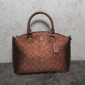 Coach Sadie Satchel in Metallic Signature Canvas (Copper)